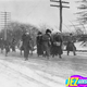 American suffragette marchers on their way from New Jersey to Washington DC at the time of Woodrow Wilson’s inauguration in February of 1913. Image via Topical Press Agency/Getty.